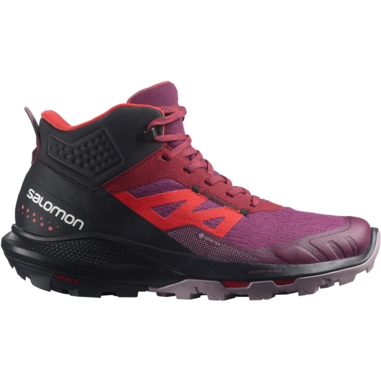 Botas Caminhada Salomon Outpulse Mid GTX Feminino Fucsia Vermelhas Pretas | PT H49327